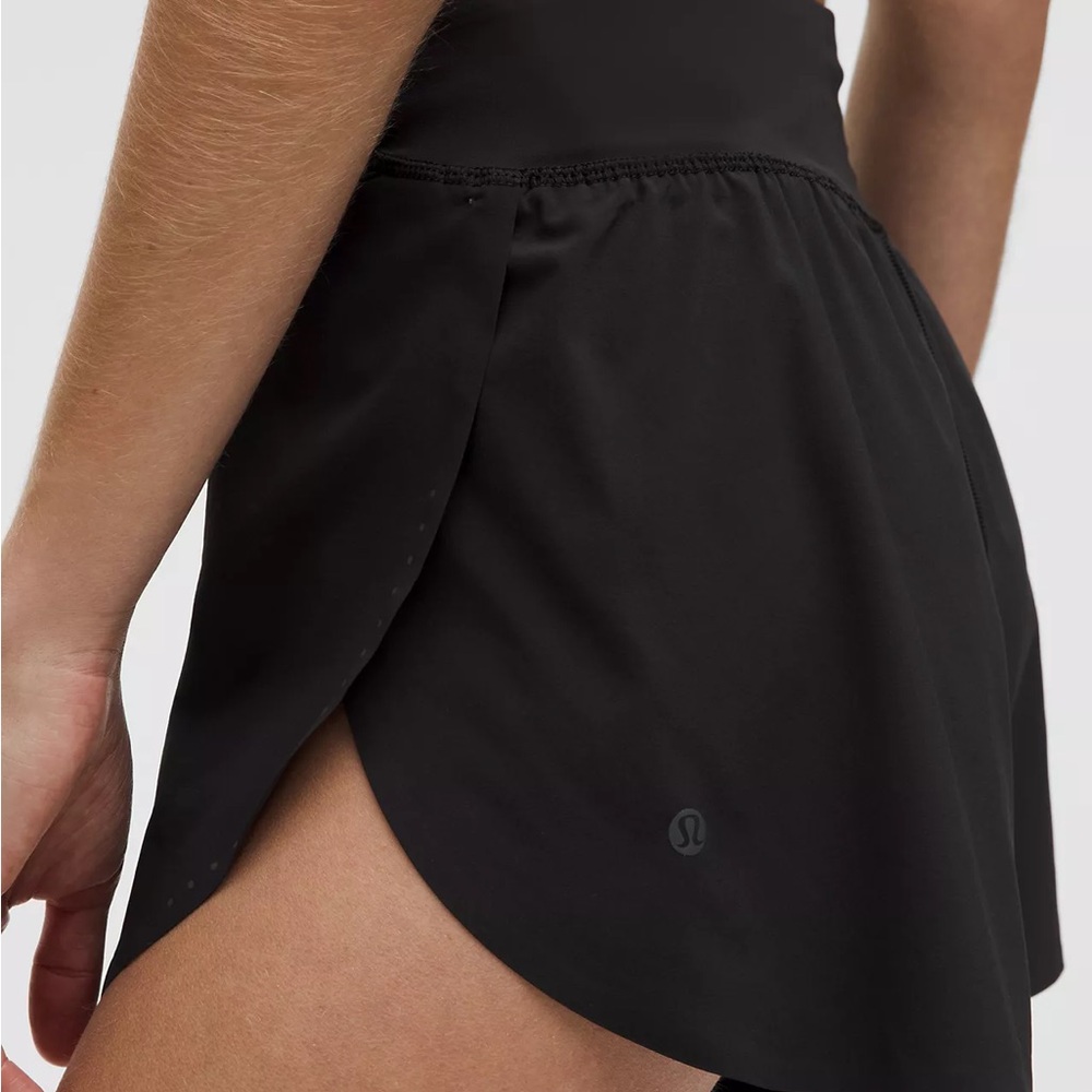 Lululemon Fast and Free High Rise Split Shorts - Black, Size 10